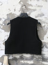 INTO THE EAST 25 Autumn/Winter Flower Handle Embroidery Button Vest ITE-E1DGAW057BL22VE-HEI black